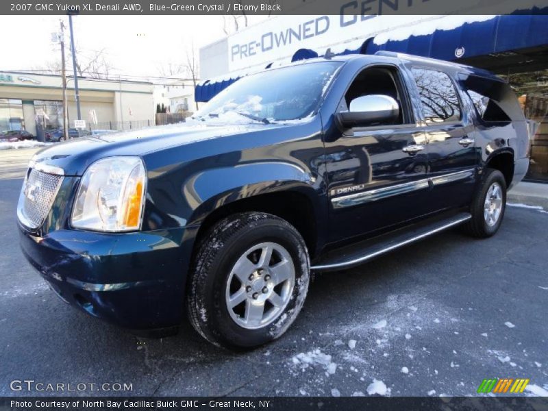 Blue-Green Crystal / Ebony Black 2007 GMC Yukon XL Denali AWD