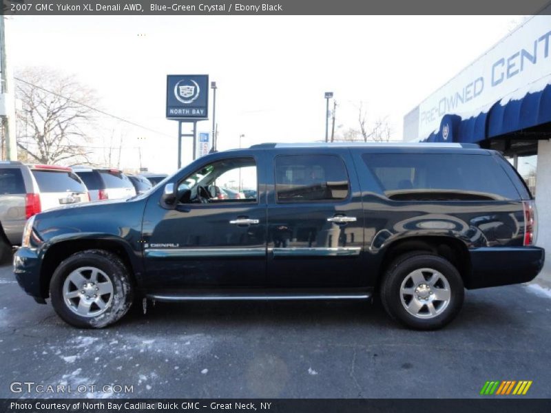 Blue-Green Crystal / Ebony Black 2007 GMC Yukon XL Denali AWD
