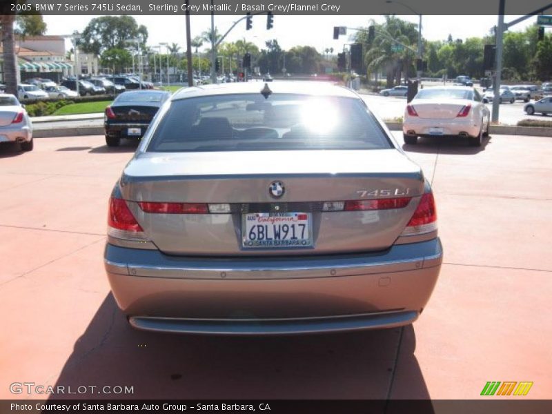 Sterling Grey Metallic / Basalt Grey/Flannel Grey 2005 BMW 7 Series 745Li Sedan