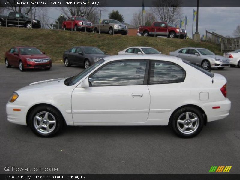 Noble White / Gray 2005 Hyundai Accent GLS Coupe