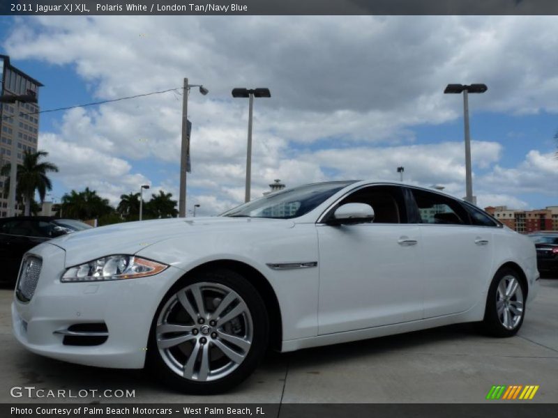 Polaris White / London Tan/Navy Blue 2011 Jaguar XJ XJL