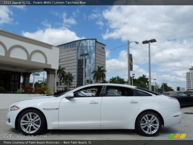 Polaris White / London Tan/Navy Blue 2011 Jaguar XJ XJL