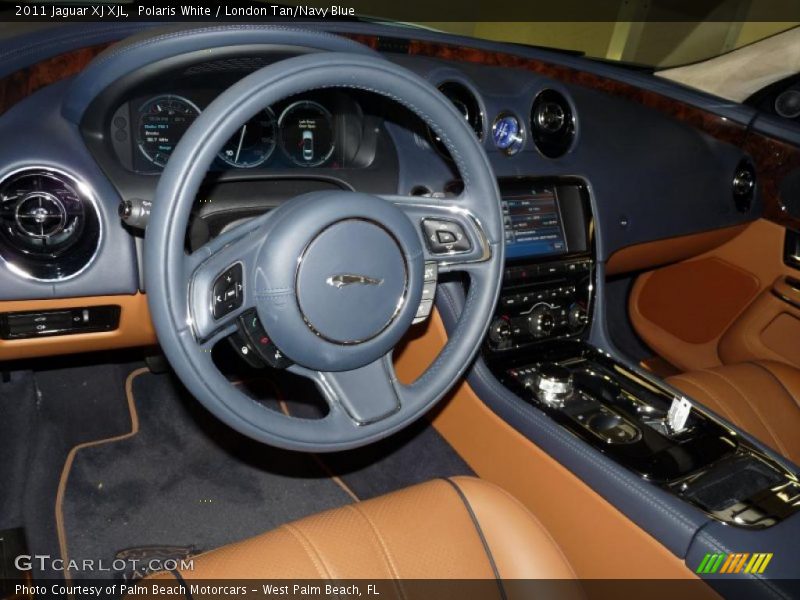 Polaris White / London Tan/Navy Blue 2011 Jaguar XJ XJL
