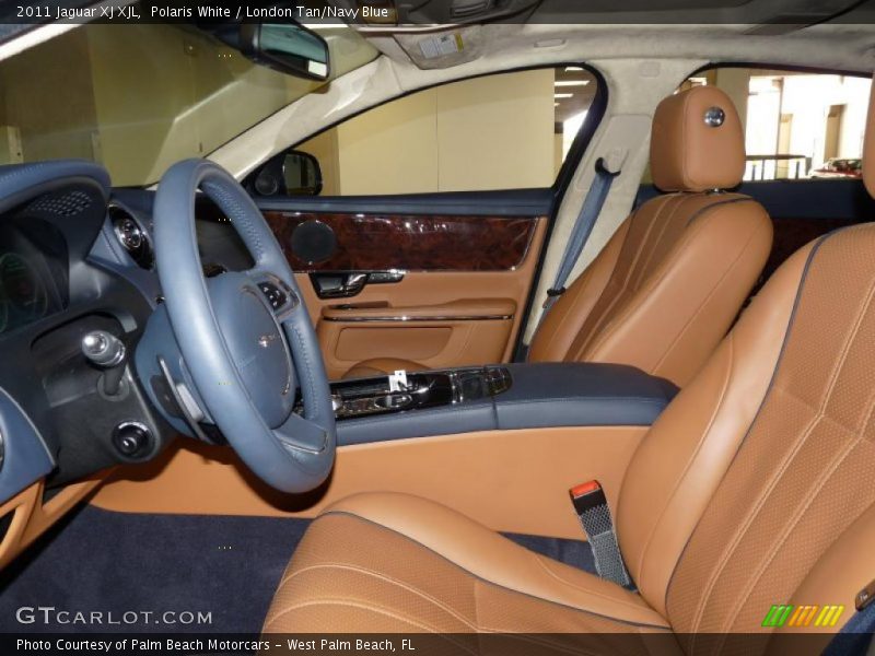 Polaris White / London Tan/Navy Blue 2011 Jaguar XJ XJL