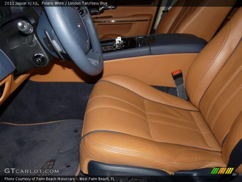Polaris White / London Tan/Navy Blue 2011 Jaguar XJ XJL