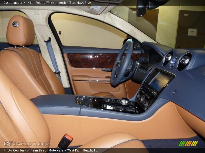 Polaris White / London Tan/Navy Blue 2011 Jaguar XJ XJL