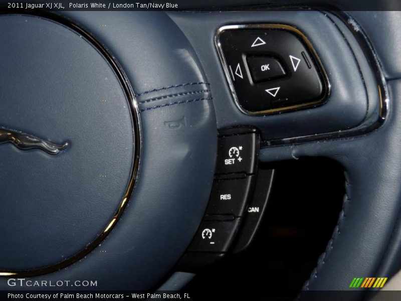 Polaris White / London Tan/Navy Blue 2011 Jaguar XJ XJL
