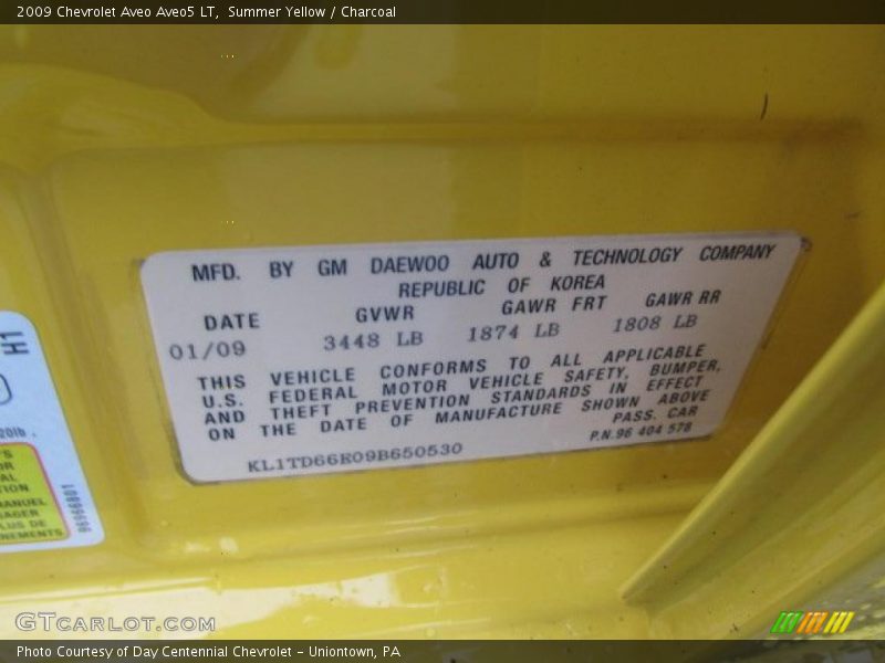 Summer Yellow / Charcoal 2009 Chevrolet Aveo Aveo5 LT