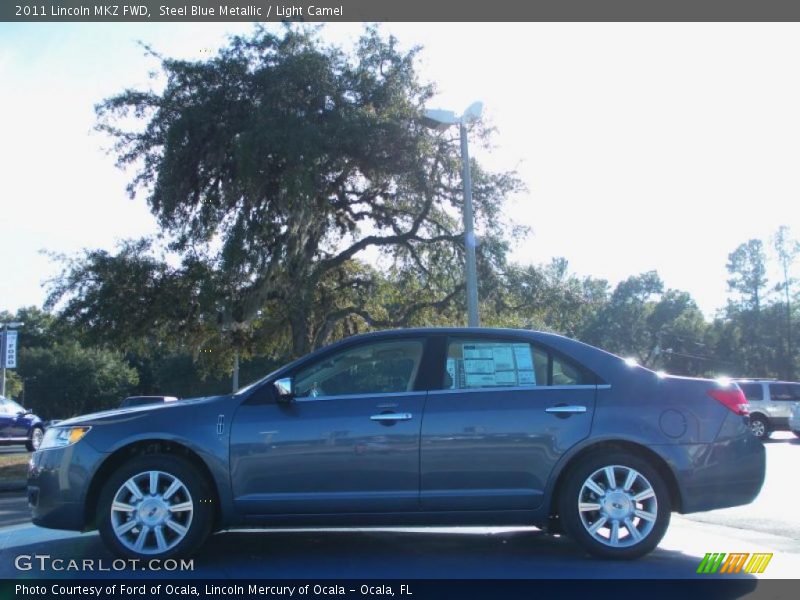 Steel Blue Metallic / Light Camel 2011 Lincoln MKZ FWD