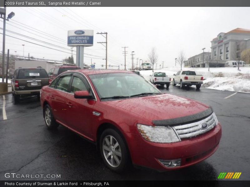 Sangria Red Metallic / Camel 2009 Ford Taurus SEL