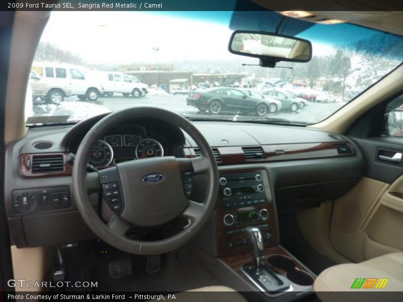 Sangria Red Metallic / Camel 2009 Ford Taurus SEL