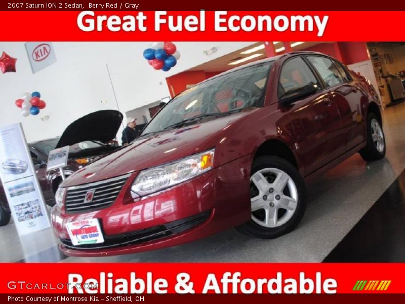 Berry Red / Gray 2007 Saturn ION 2 Sedan