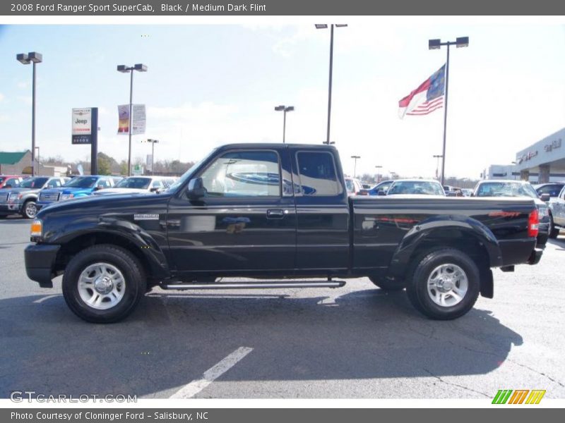 Black / Medium Dark Flint 2008 Ford Ranger Sport SuperCab