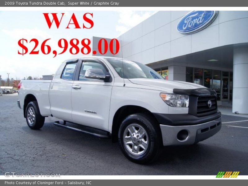 Super White / Graphite Gray 2009 Toyota Tundra Double Cab