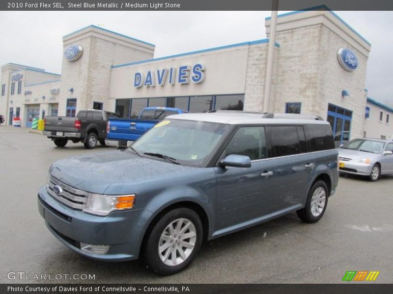 Steel Blue Metallic / Medium Light Stone 2010 Ford Flex SEL