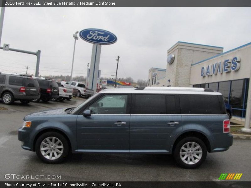 Steel Blue Metallic / Medium Light Stone 2010 Ford Flex SEL