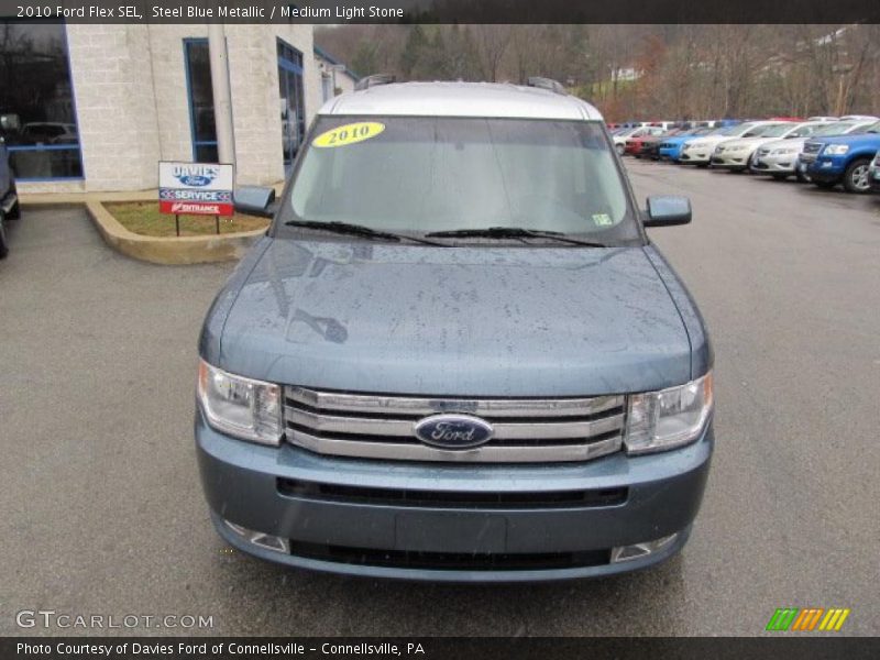 Steel Blue Metallic / Medium Light Stone 2010 Ford Flex SEL