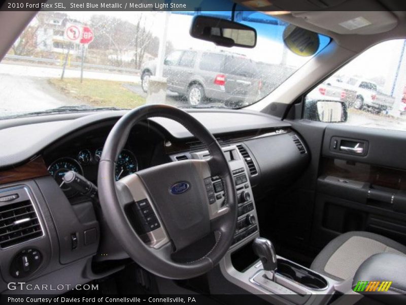 Steel Blue Metallic / Medium Light Stone 2010 Ford Flex SEL