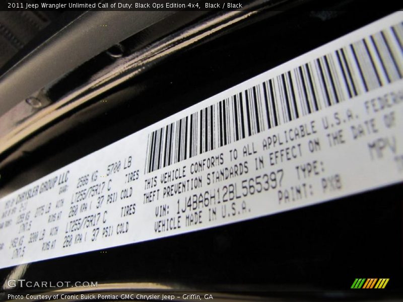 Black / Black 2011 Jeep Wrangler Unlimited Call of Duty: Black Ops Edition 4x4