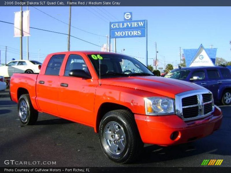 Flame Red / Medium Slate Gray 2006 Dodge Dakota SLT Quad Cab