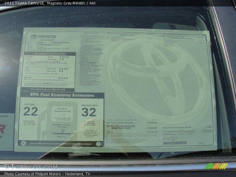 Magnetic Gray Metallic / Ash 2011 Toyota Camry LE