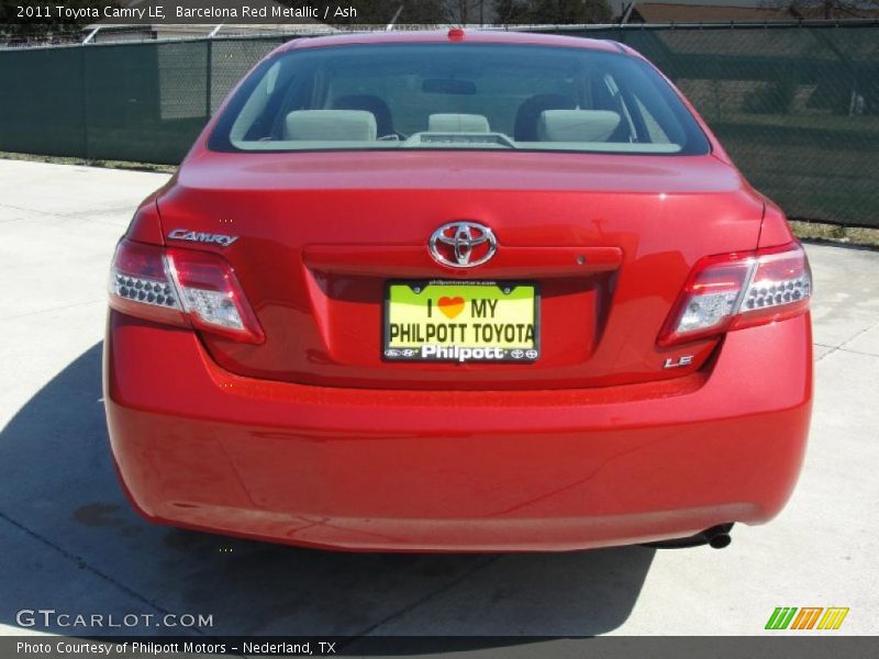 Barcelona Red Metallic / Ash 2011 Toyota Camry LE