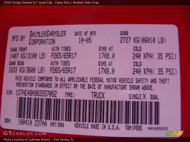 Flame Red / Medium Slate Gray 2006 Dodge Dakota SLT Quad Cab