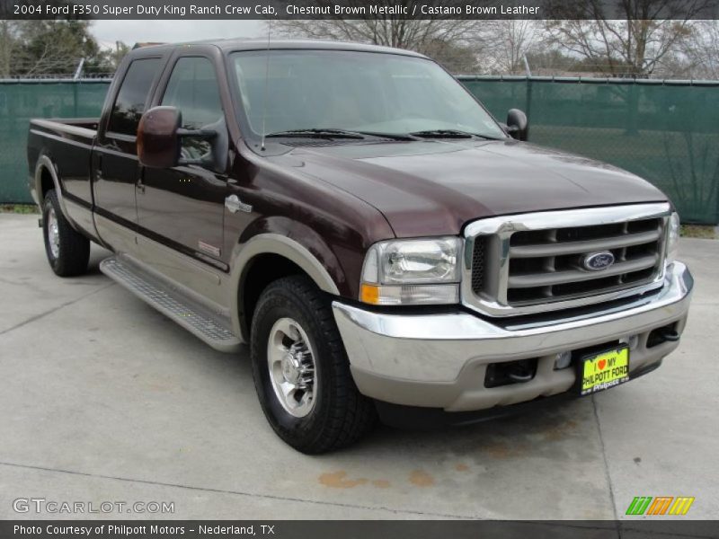 Chestnut Brown Metallic / Castano Brown Leather 2004 Ford F350 Super Duty King Ranch Crew Cab