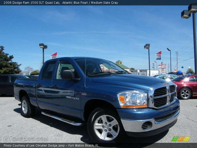 Atlantic Blue Pearl / Medium Slate Gray 2006 Dodge Ram 1500 SLT Quad Cab