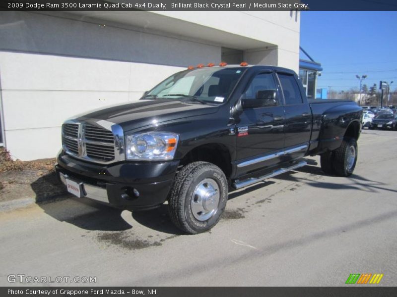 Brilliant Black Crystal Pearl / Medium Slate Gray 2009 Dodge Ram 3500 Laramie Quad Cab 4x4 Dually