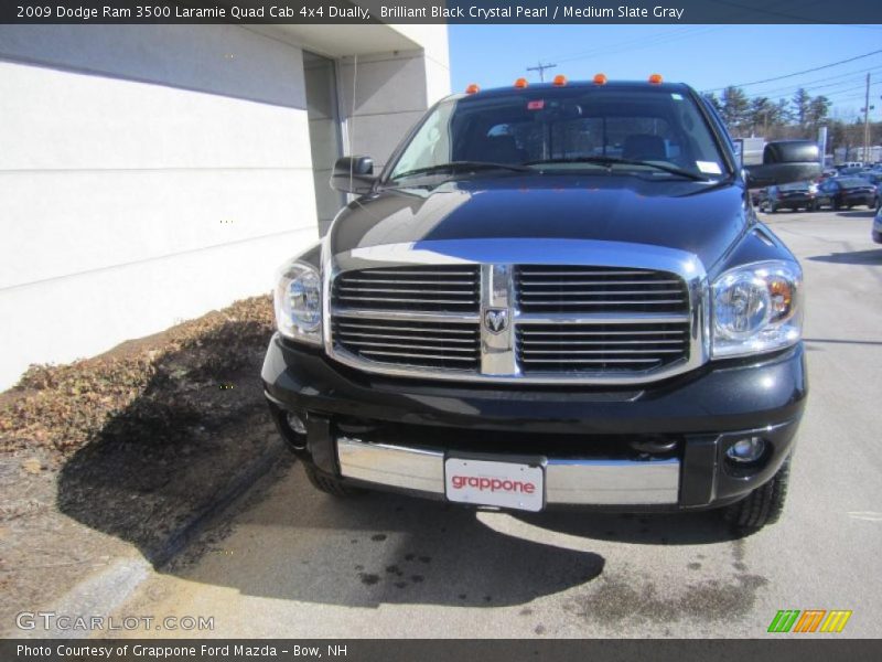 Brilliant Black Crystal Pearl / Medium Slate Gray 2009 Dodge Ram 3500 Laramie Quad Cab 4x4 Dually
