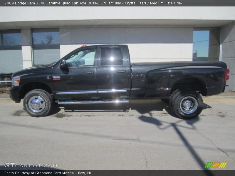 Brilliant Black Crystal Pearl / Medium Slate Gray 2009 Dodge Ram 3500 Laramie Quad Cab 4x4 Dually