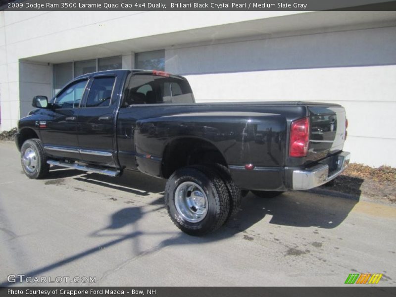 Brilliant Black Crystal Pearl / Medium Slate Gray 2009 Dodge Ram 3500 Laramie Quad Cab 4x4 Dually