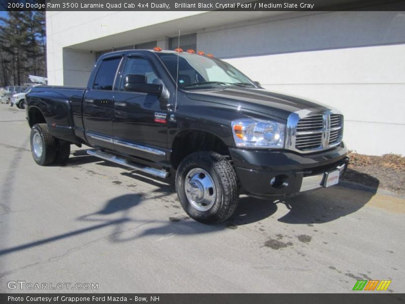Brilliant Black Crystal Pearl / Medium Slate Gray 2009 Dodge Ram 3500 Laramie Quad Cab 4x4 Dually