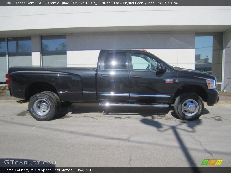 Brilliant Black Crystal Pearl / Medium Slate Gray 2009 Dodge Ram 3500 Laramie Quad Cab 4x4 Dually