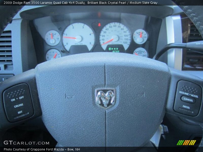 Brilliant Black Crystal Pearl / Medium Slate Gray 2009 Dodge Ram 3500 Laramie Quad Cab 4x4 Dually