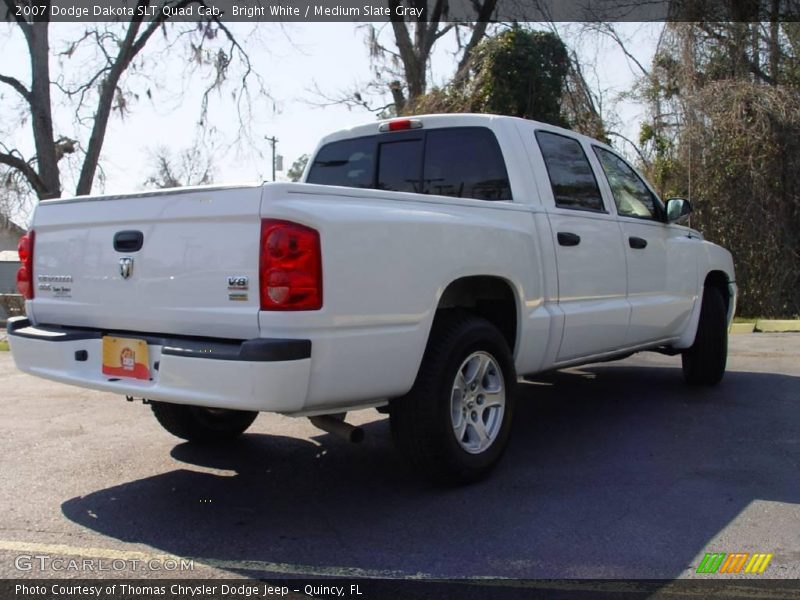 Bright White / Medium Slate Gray 2007 Dodge Dakota SLT Quad Cab