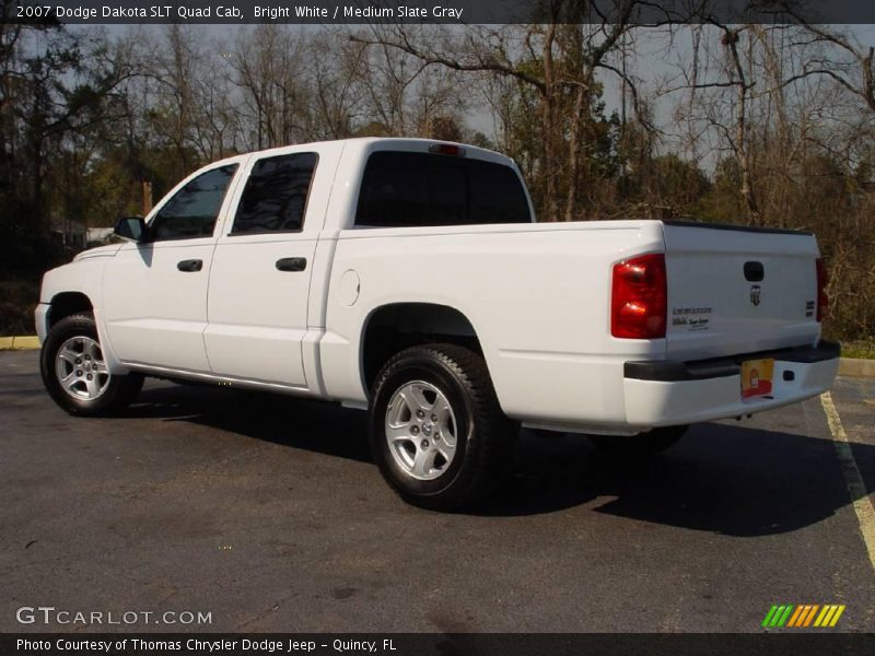 Bright White / Medium Slate Gray 2007 Dodge Dakota SLT Quad Cab