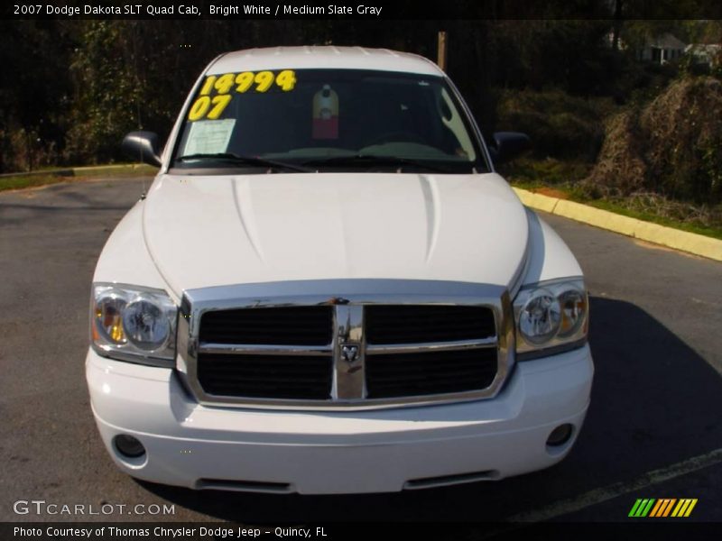 Bright White / Medium Slate Gray 2007 Dodge Dakota SLT Quad Cab