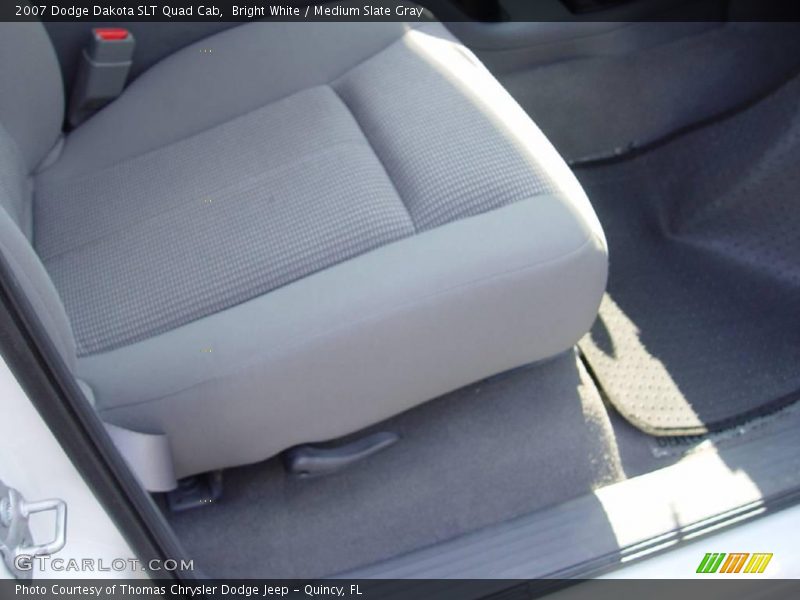 Bright White / Medium Slate Gray 2007 Dodge Dakota SLT Quad Cab