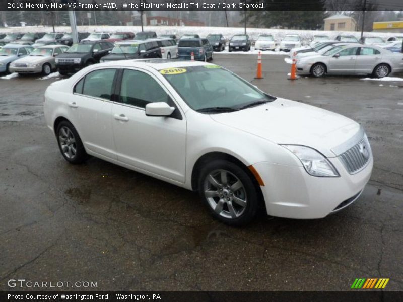 White Platinum Metallic Tri-Coat / Dark Charcoal 2010 Mercury Milan V6 Premier AWD