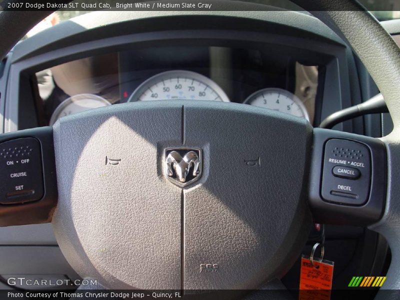 Bright White / Medium Slate Gray 2007 Dodge Dakota SLT Quad Cab