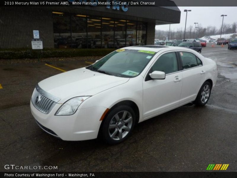 White Platinum Metallic Tri-Coat / Dark Charcoal 2010 Mercury Milan V6 Premier AWD