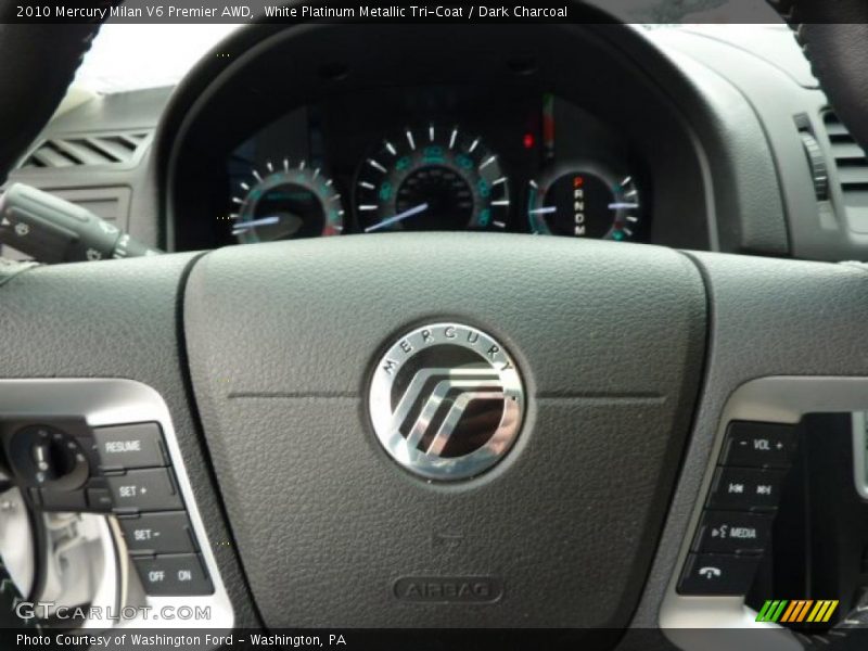 White Platinum Metallic Tri-Coat / Dark Charcoal 2010 Mercury Milan V6 Premier AWD