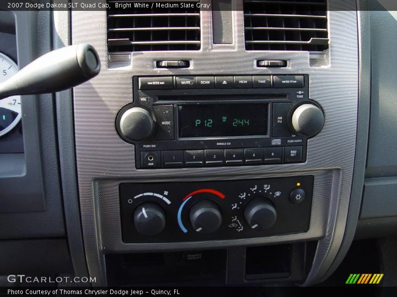 Bright White / Medium Slate Gray 2007 Dodge Dakota SLT Quad Cab