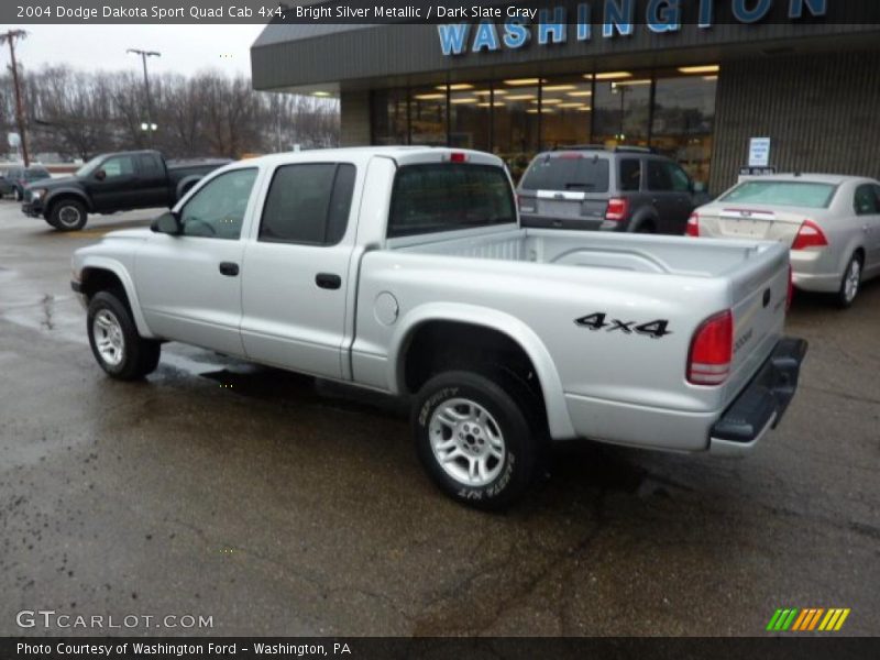 Bright Silver Metallic / Dark Slate Gray 2004 Dodge Dakota Sport Quad Cab 4x4