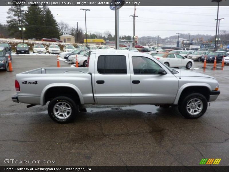 Bright Silver Metallic / Dark Slate Gray 2004 Dodge Dakota Sport Quad Cab 4x4