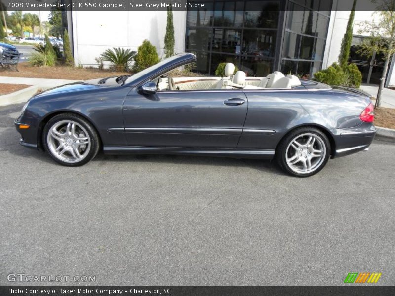 Steel Grey Metallic / Stone 2008 Mercedes-Benz CLK 550 Cabriolet