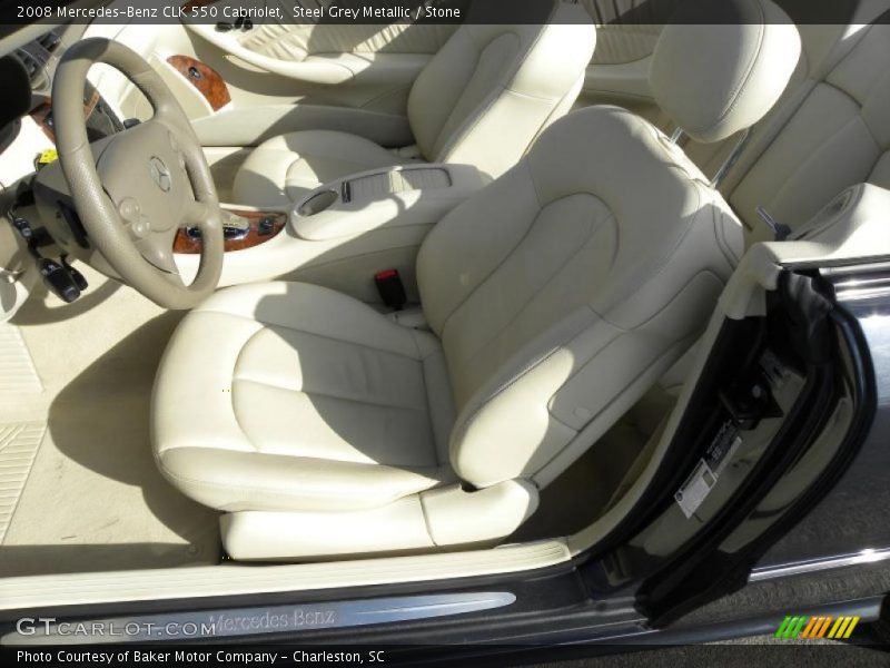 Steel Grey Metallic / Stone 2008 Mercedes-Benz CLK 550 Cabriolet