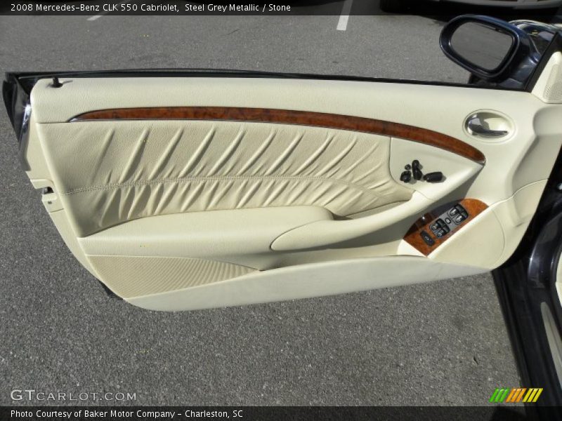 Steel Grey Metallic / Stone 2008 Mercedes-Benz CLK 550 Cabriolet